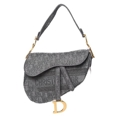 gray dior saddle bag